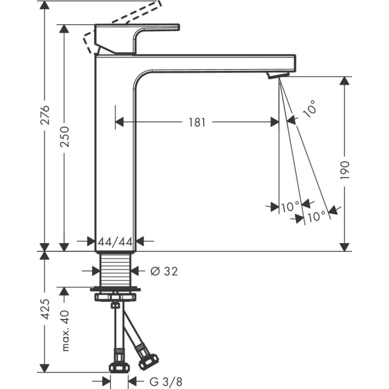 Bateria Umywalkowa Wysoka Czarna Vernis Shape 190 71591670 Hansgrohe Bateria Umywalkowa Wysoka Czarna Vernis Shape 190 71591670 Hansgrohe