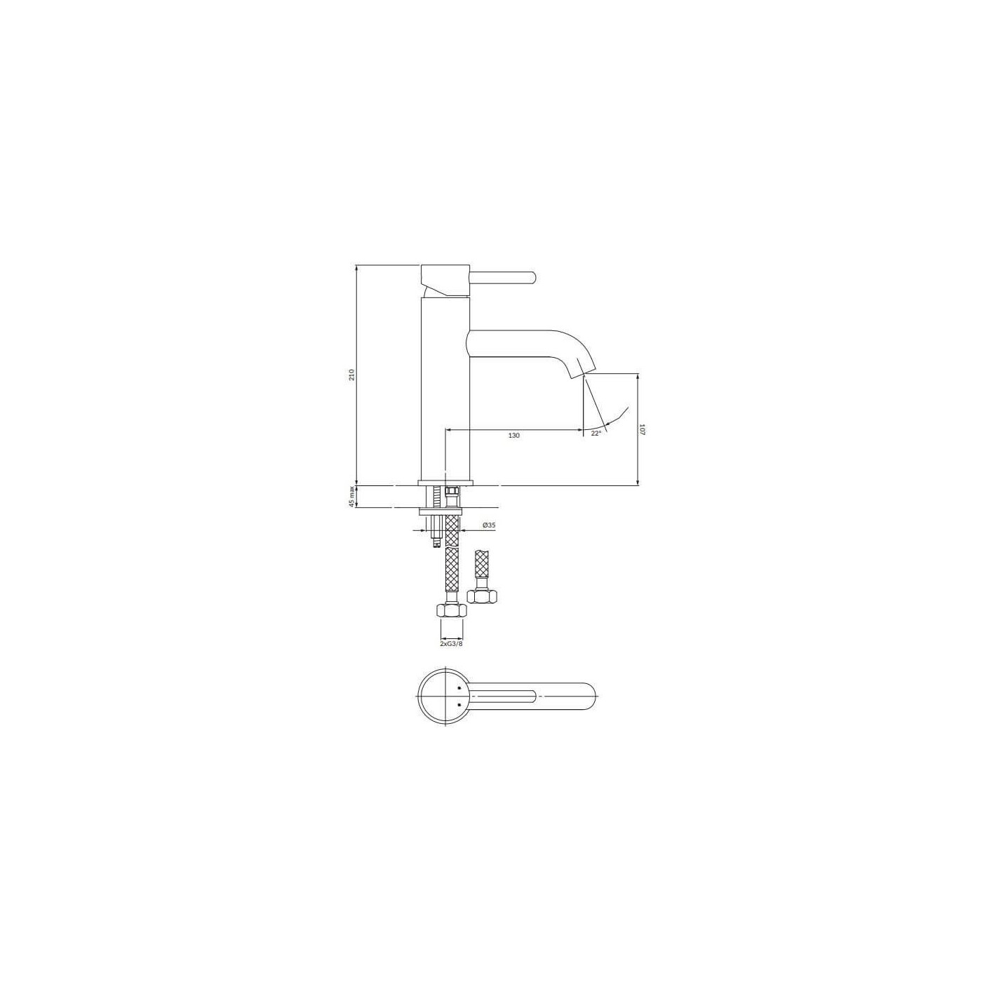 Bateria Umywalkowa 21cm Y Chrom Y1213MAXCR Omnires Bateria Umywalkowa 21cm Y Chrom Y1213MAXCR Omnires