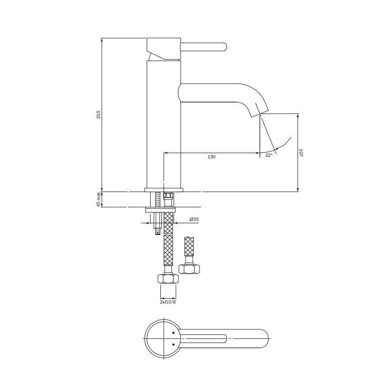 Bateria Umywalkowa 21cm Y Chrom Y1213MAXCR Omnires Bateria Umywalkowa 21cm Y Chrom Y1213MAXCR Omnires
