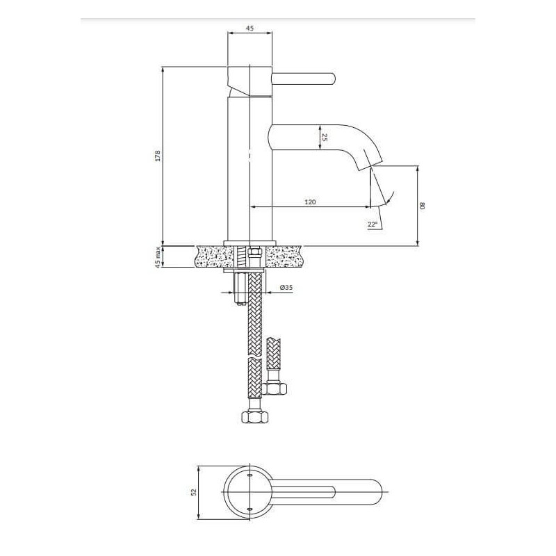 Bateria Umywalkowa 18cm Stojąca Y Chrom Y1210STCR Omnires Bateria Umywalkowa 18cm Stojąca Y Chrom Y1210STCR Omnires
