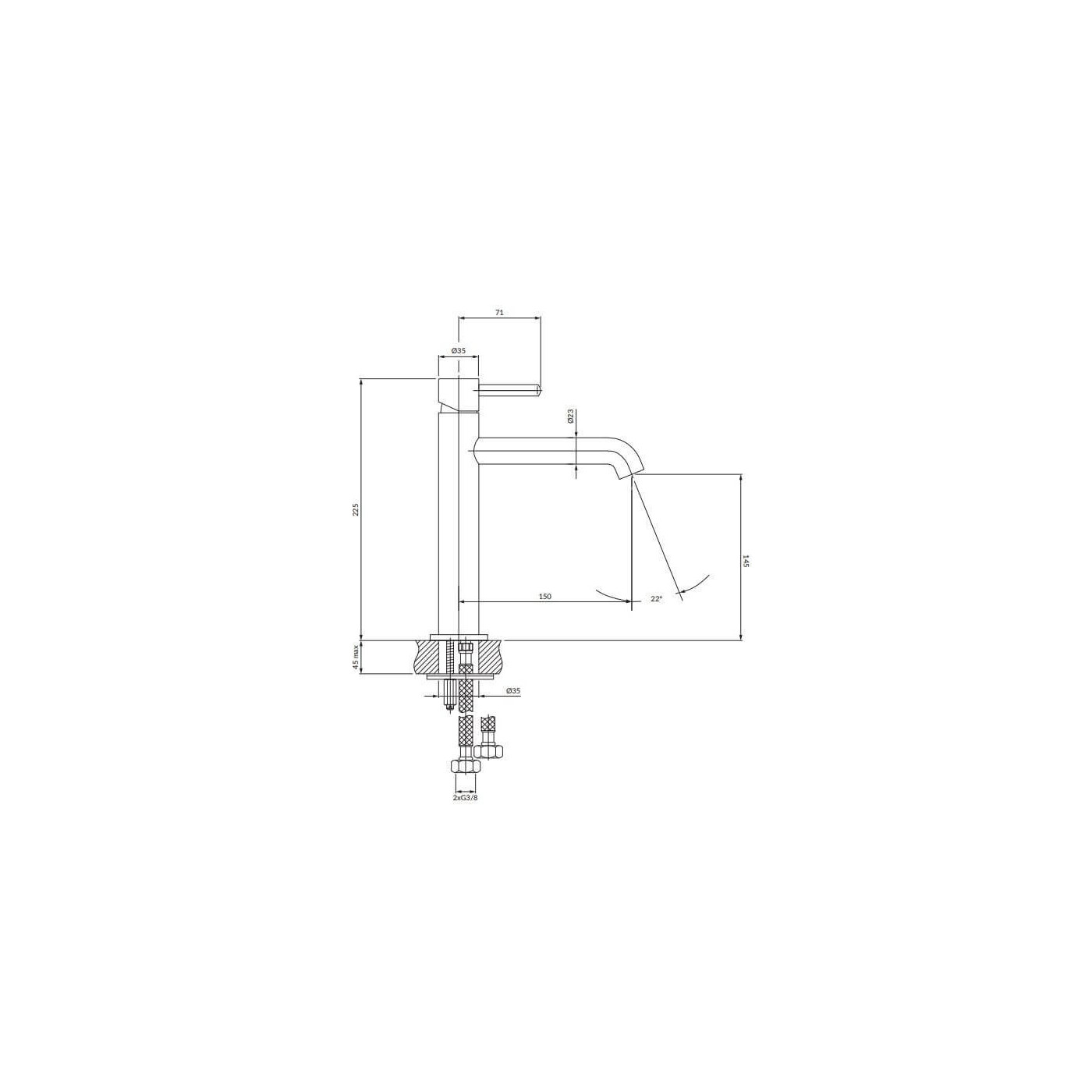 Bateria Umywalkowa Comfort Y Chrom Y1212CCR Omnires Bateria Umywalkowa Comfort Y Chrom Y1212CCR Omnires