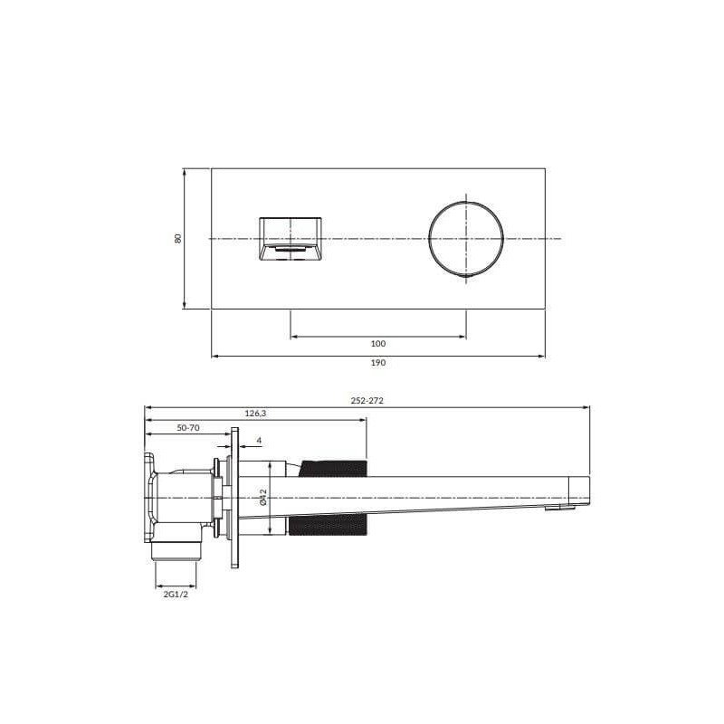Bateria Umywalkowa Podtynkowa Contour Antracyt CT8015AT Omnires Bateria Umywalkowa Podtynkowa Contour Antracyt CT8015AT Omnires