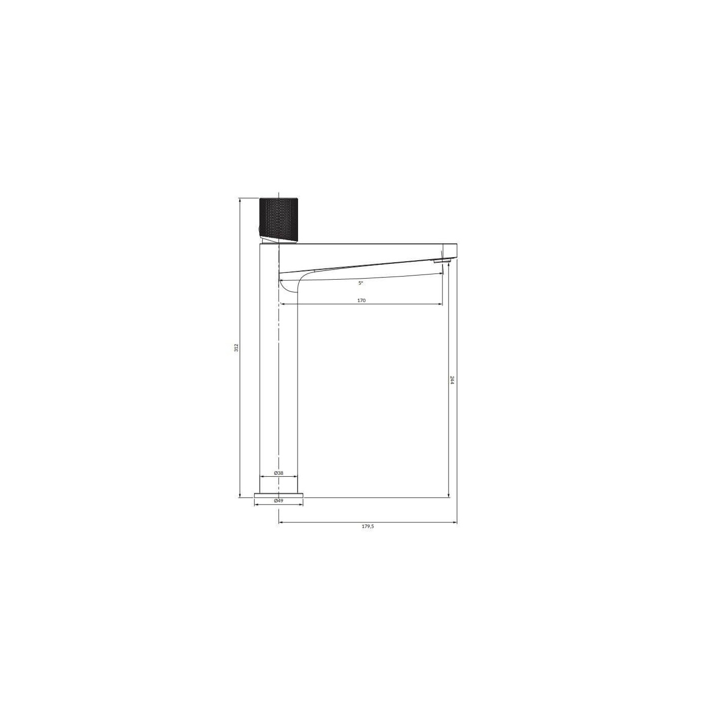 Bateria Umywalkowa Stojąca Contour Antracyt CT8012AT Omnires Bateria Umywalkowa Stojąca Contour Antracyt CT8012AT Omnires