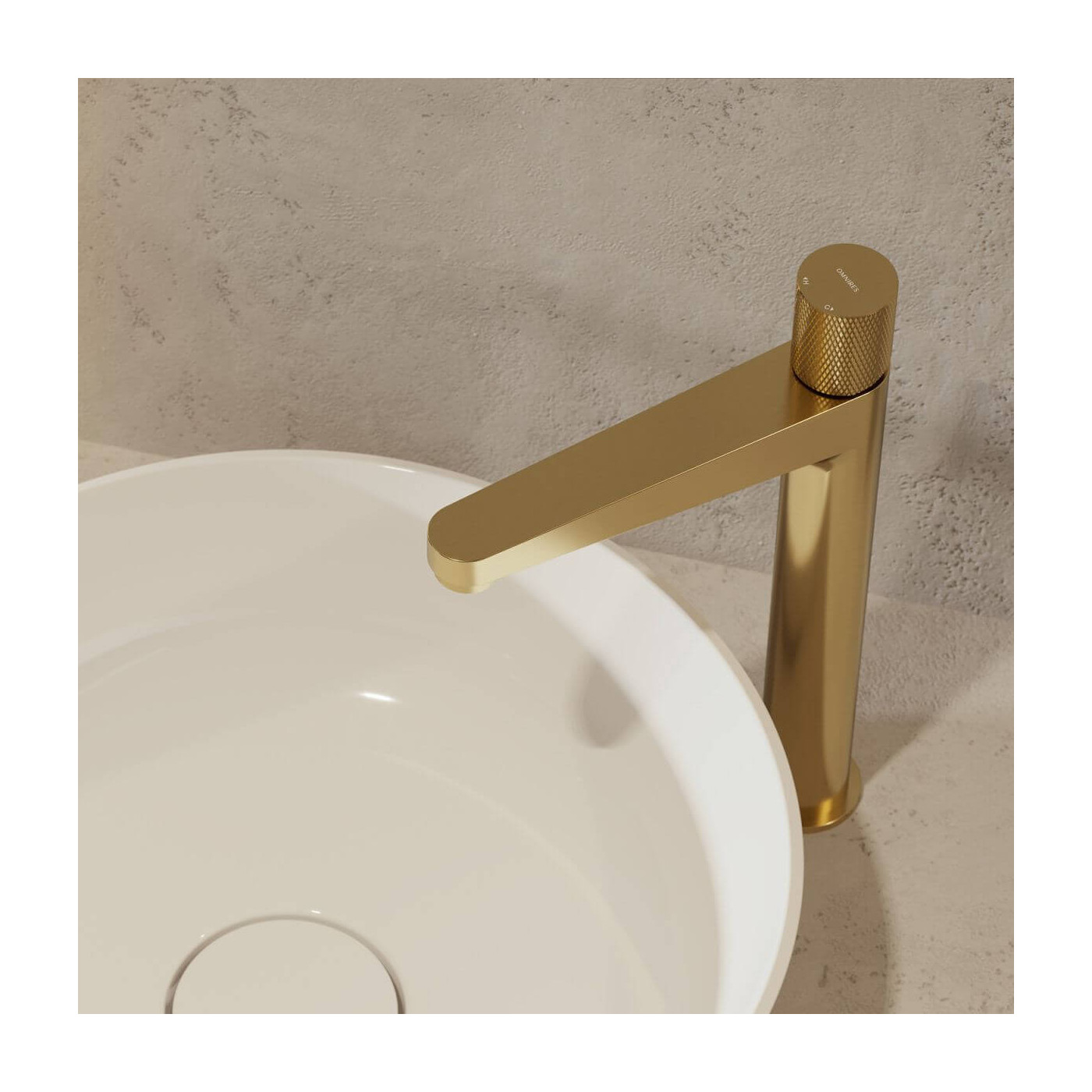 Bateria Umywalkowa Stojąca Contour Złoty Szczotkowany CT8012GLB Omnires Bateria Umywalkowa Stojąca Contour Złoty Szczotkowany CT8012GLB Omnires