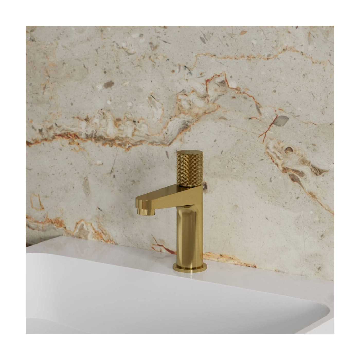 Bateria Umywalkowa Stojąca Contour Złoty Szczotkowany CT8010GLB Omnires Bateria Umywalkowa Stojąca Contour Złoty Szczotkowany CT8010GLB Omnires