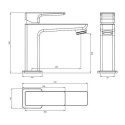 Bateria Umywalkowa Stojąca Parma Czarny PM7410BL Omnires Bateria Umywalkowa Stojąca Parma Czarny PM7410BL Omnires