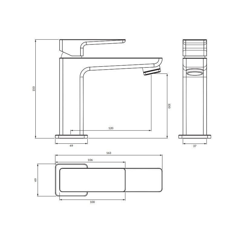 Bateria Umywalkowa Stojąca Parma Czarny PM7410BL Omnires Bateria Umywalkowa Stojąca Parma Czarny PM7410BL Omnires