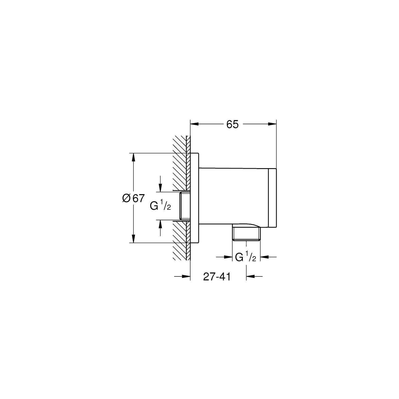 Kolanko Przyłączeniowe Tempesta Chrom 28680001 Grohe Kolanko Przyłączeniowe Tempesta Chrom 28680001 Grohe