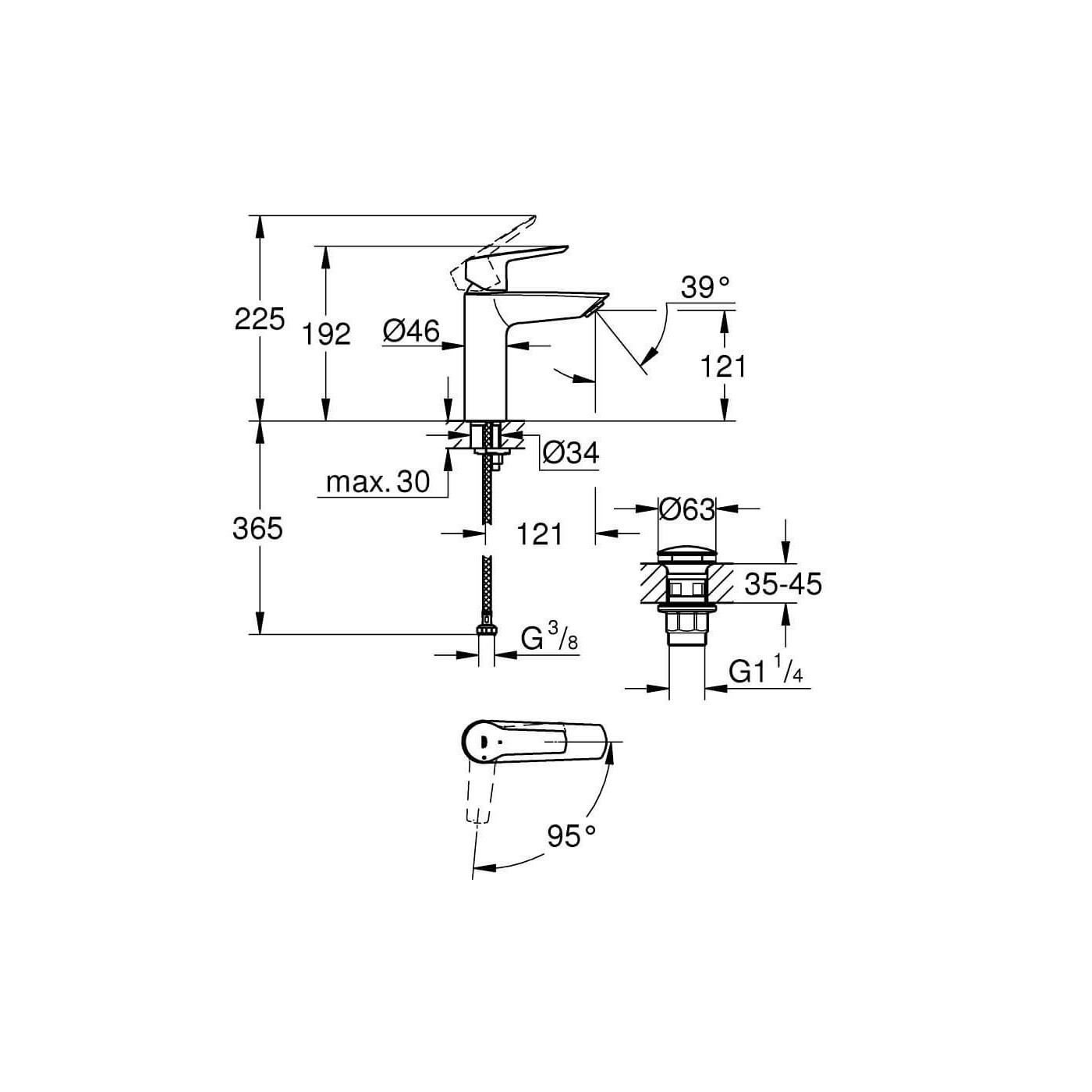 Bateria Umywalkowa Rozmiar M Start Czarny Mat 237462432 Grohe Bateria Umywalkowa Rozmiar M Start Czarny Mat 237462432 Grohe