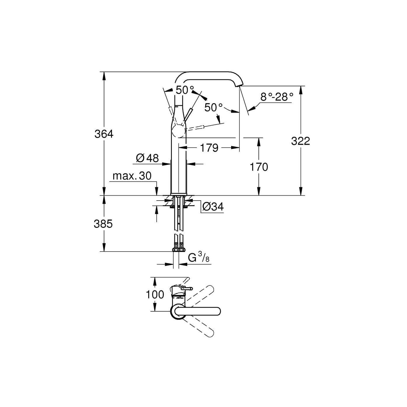 Bateria Umywalkowa Essence Xl Chrom 24170001 Grohe Bateria Umywalkowa Essence Xl Chrom 24170001 Grohe