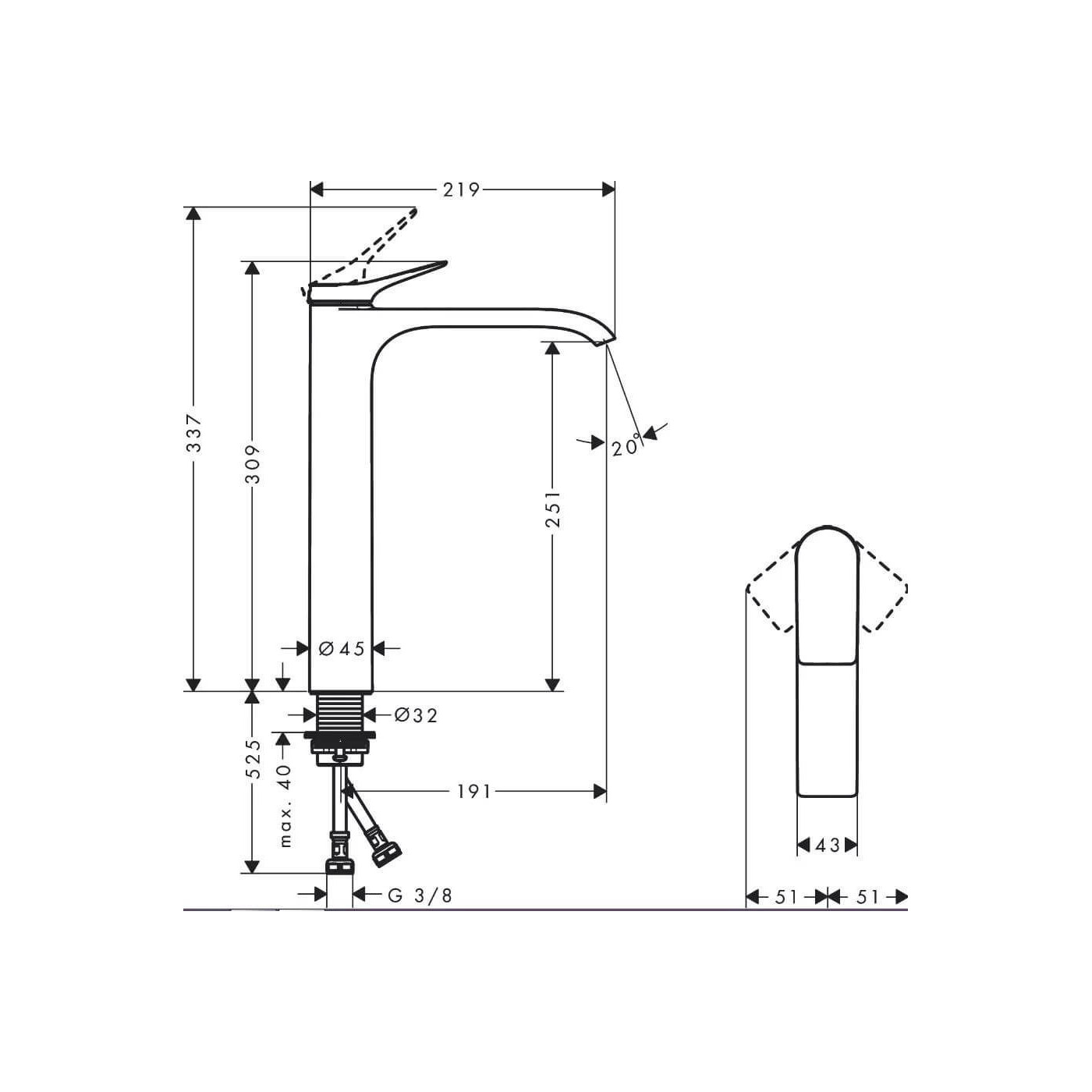 Bateria Umywalkowa Vivenis Chrom 75042000 Hansgrohe Bateria Umywalkowa Vivenis Chrom 75042000 Hansgrohe