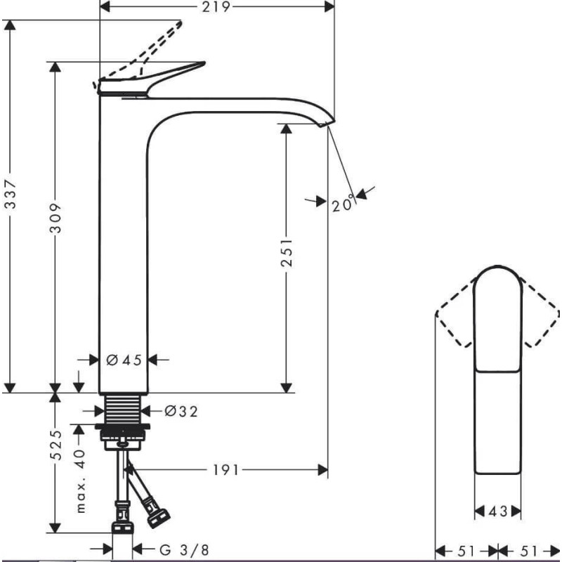 Bateria Umywalkowa Vivenis Chrom 75042000 Hansgrohe Bateria Umywalkowa Vivenis Chrom 75042000 Hansgrohe