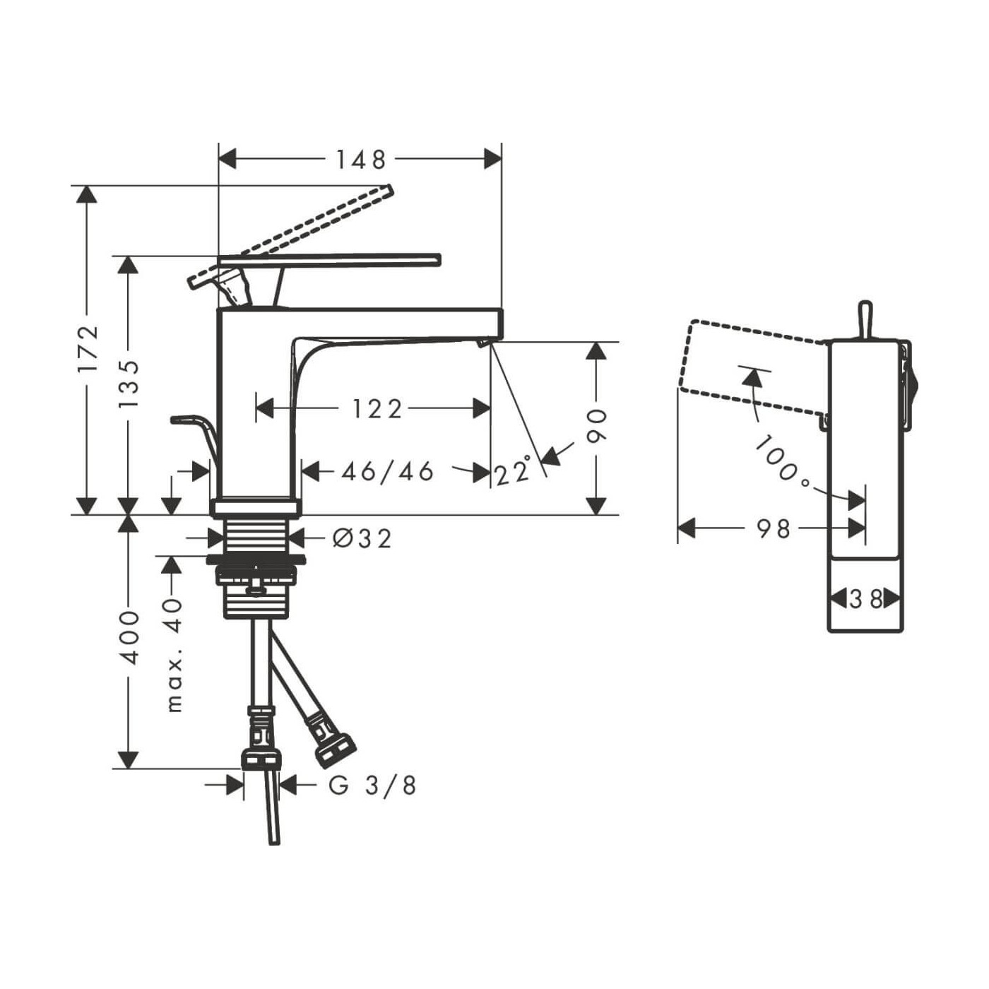 Bateria Umywalkowa Tecturis E Coolstart Czarny Mat 73002670 Hansgrohe Bateria Umywalkowa Tecturis E Coolstart Czarny Mat 73002670 Hansgrohe