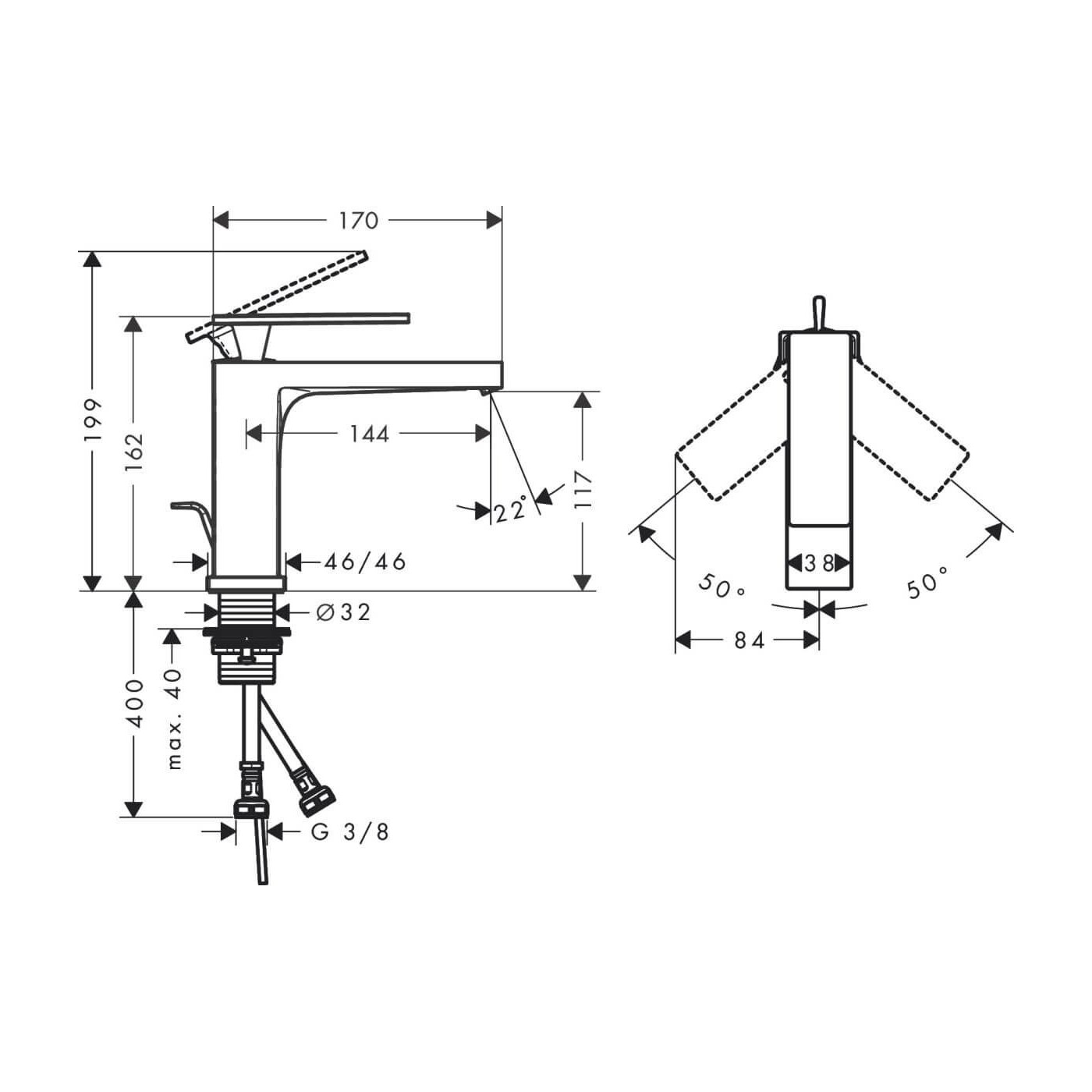Bateria Umywalkowa Tecturis E Czarny Mat 73010670 Hansgrohe Bateria Umywalkowa Tecturis E Czarny Mat 73010670 Hansgrohe