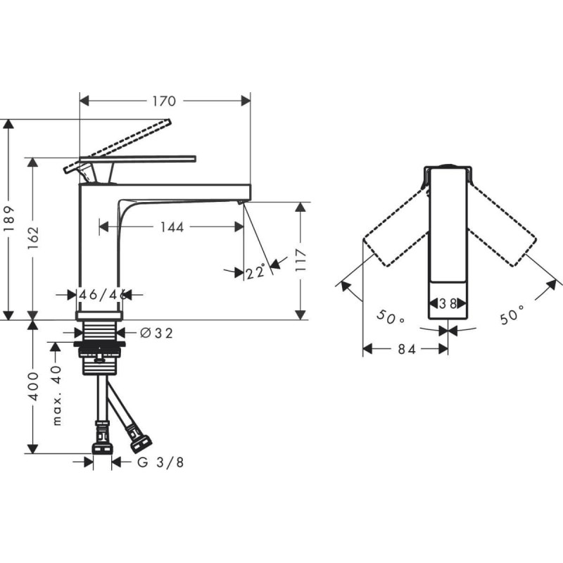 Bateria Umywalkowa Tecturis E Biały Mat 73011700 Hansgrohe Bateria Umywalkowa Tecturis E Biały Mat 73011700 Hansgrohe