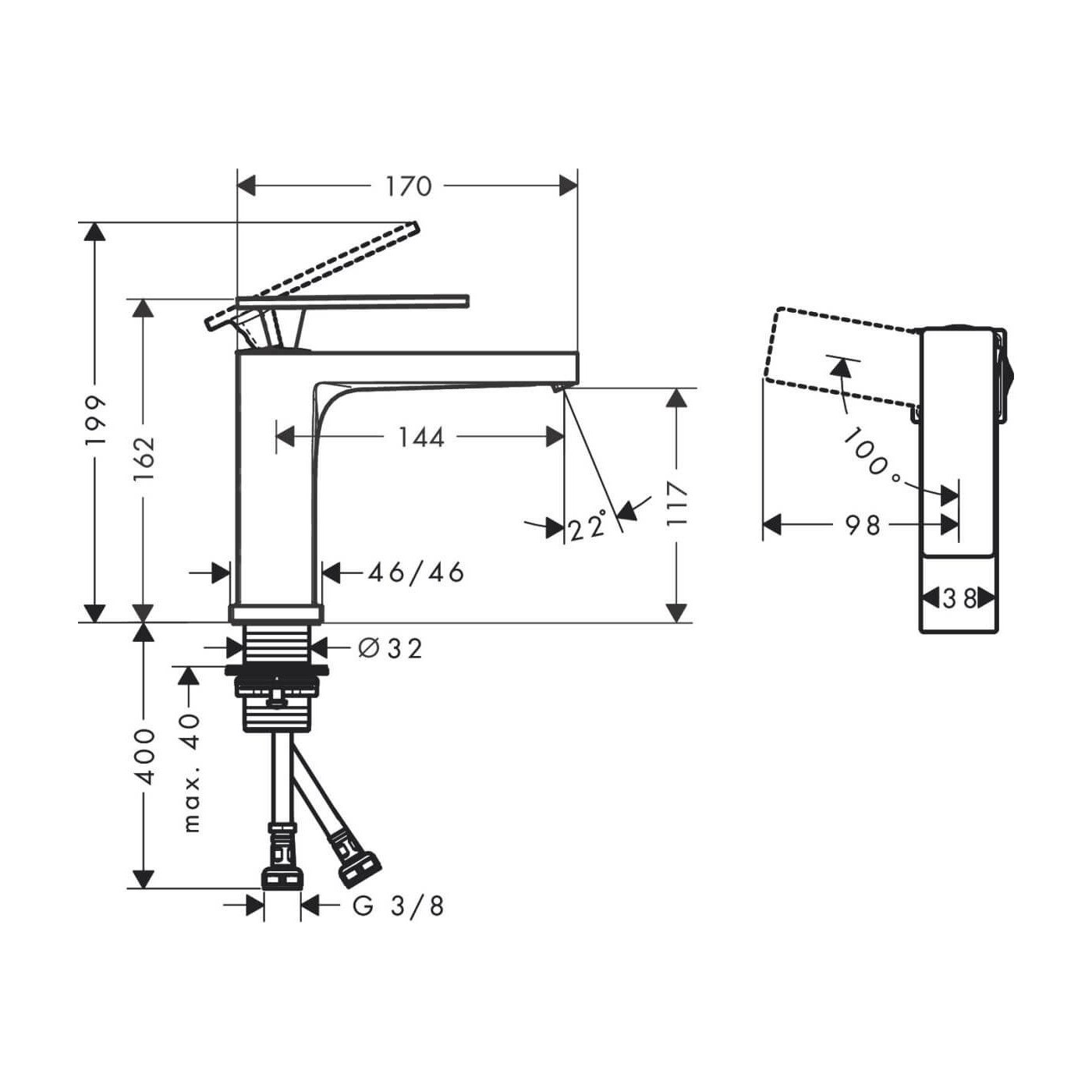 Bateria Umywalkowa Tecturis E Coolstart Chrom 73012000 Hansgrohe Bateria Umywalkowa Tecturis E Coolstart Chrom 73012000 Hansgrohe