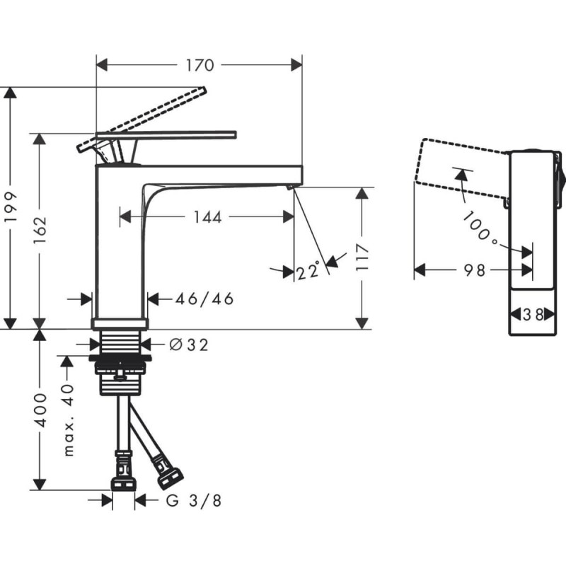 Bateria Umywalkowa Tecturis E Coolstart Czarny Mat 73012670 Hansgrohe Bateria Umywalkowa Tecturis E Coolstart Czarny Mat 73012670 Hansgrohe