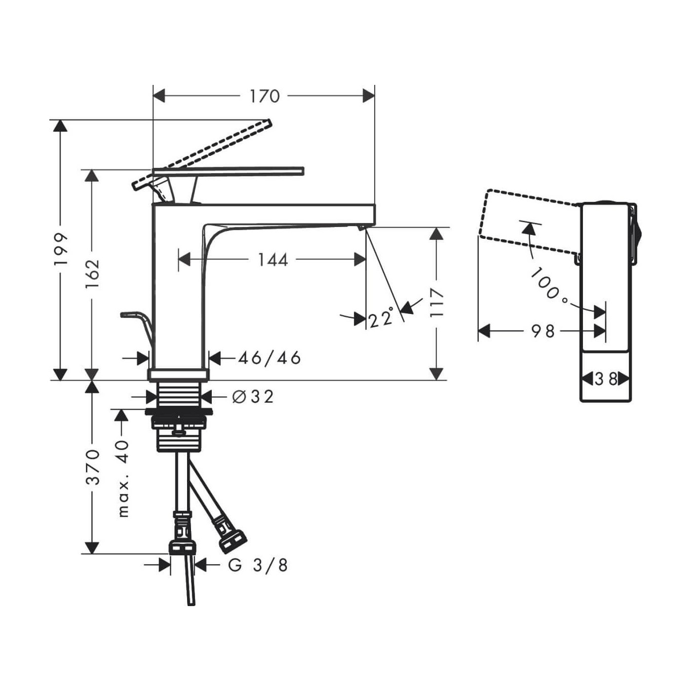 Bateria Umywalkowa Tecturis E Coolstart Czarny Mat 73014670 Hansgrohe Bateria Umywalkowa Tecturis E Coolstart Czarny Mat 73014670 Hansgrohe