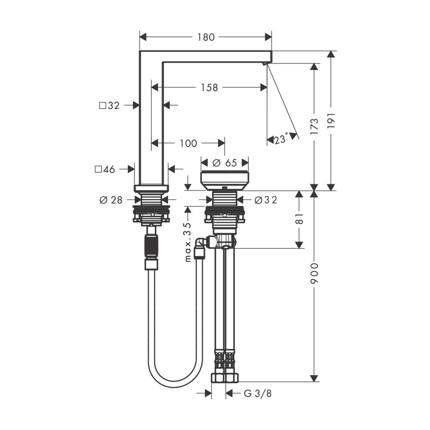 Bateria Umywalkowa Tecturis E Coolstart Chrom 73053000 Hansgrohe Bateria Umywalkowa Tecturis E Coolstart Chrom 73053000 Hansgrohe