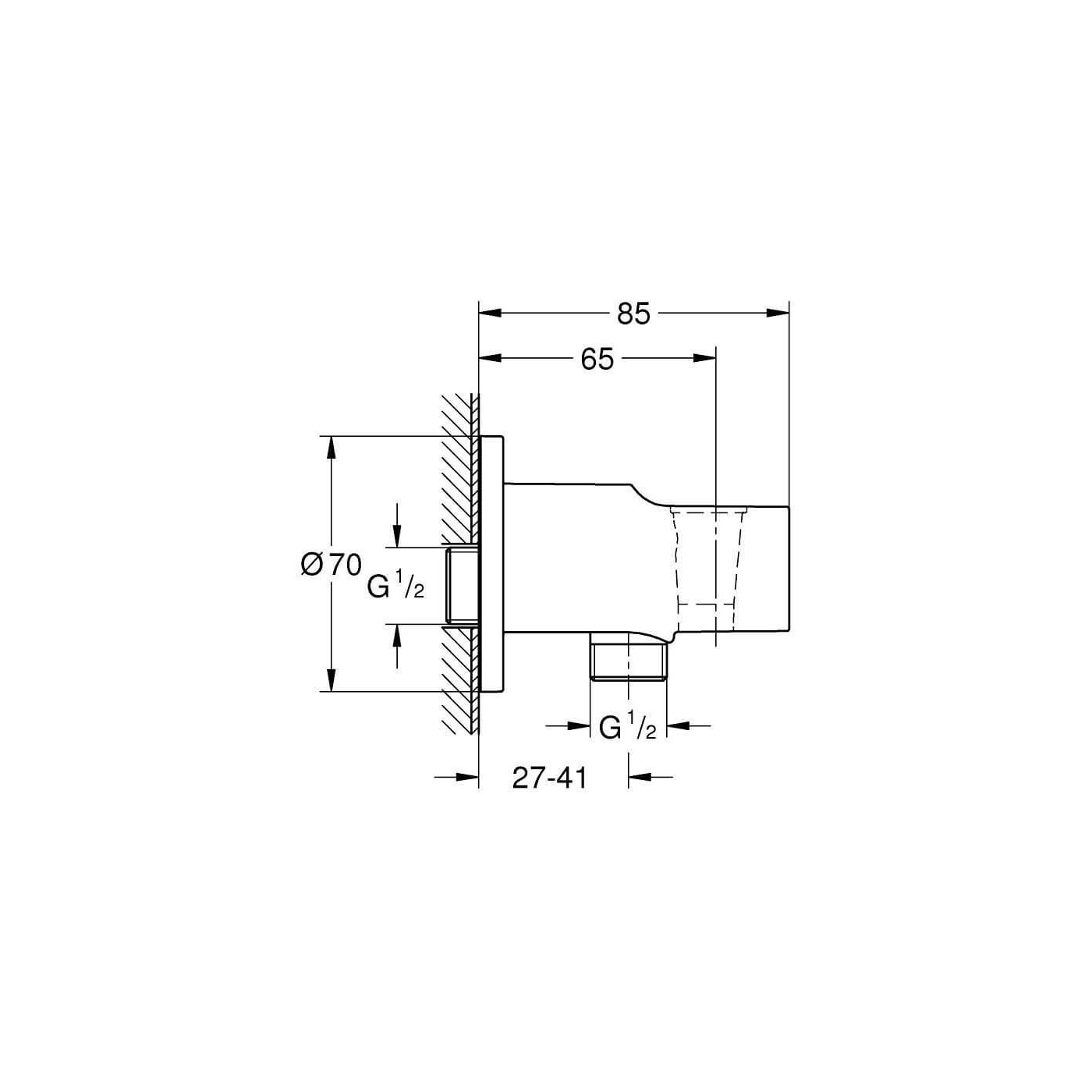 Przyłącze Kątowe Tempesta Matte Black 286282431 Grohe Przyłącze Kątowe Tempesta Matte Black 286282431 Grohe