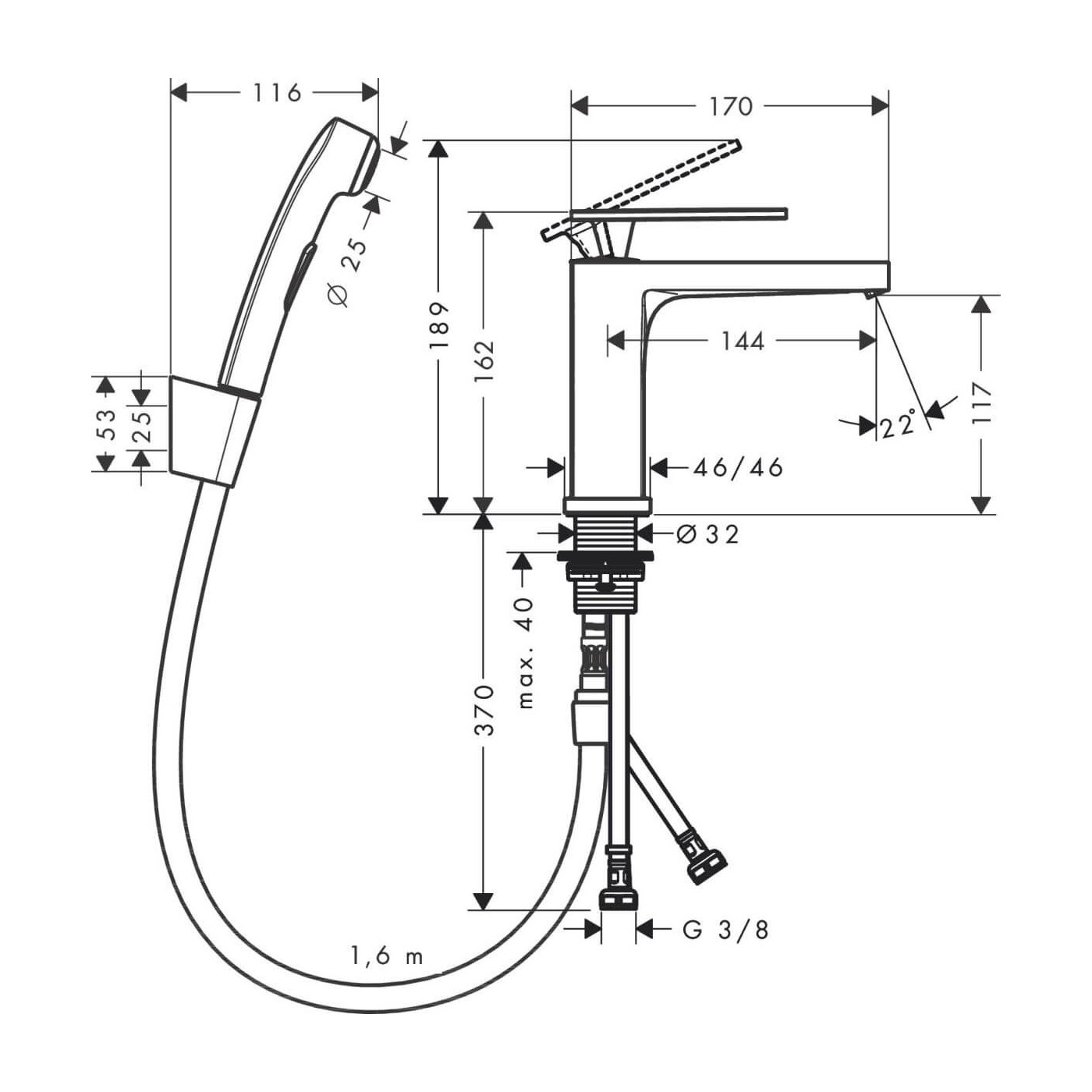 Bateria Umywalkowa Tecturis E Z Główką Bidette Chrom 73210000 Hansgrohe Bateria Umywalkowa Tecturis E Z Główką Bidette Chrom 73210000 Hansgrohe