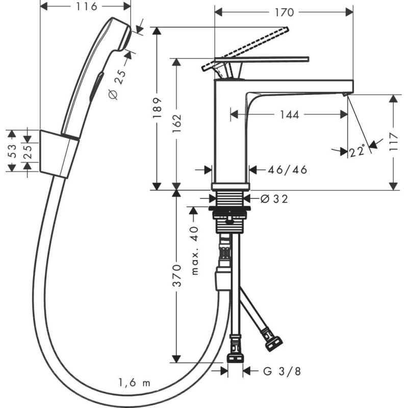 Bateria Umywalkowa Tecturis E Z Główką Bidette Czarny Mat 73210670 Hansgrohe Bateria Umywalkowa Tecturis E Z Główką Bidette Czarny Mat 73210670 Hansgrohe