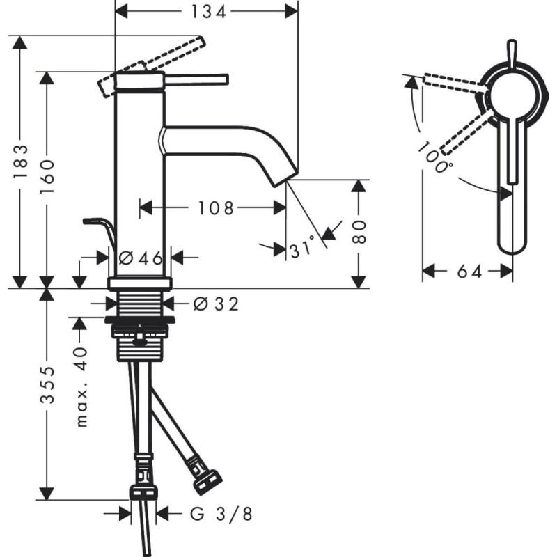 Bateria Umywalkowa Tecturis S Coolstart Czarny Mat 73302670 Hansgrohe Bateria Umywalkowa Tecturis S Coolstart Czarny Mat 73302670 Hansgrohe