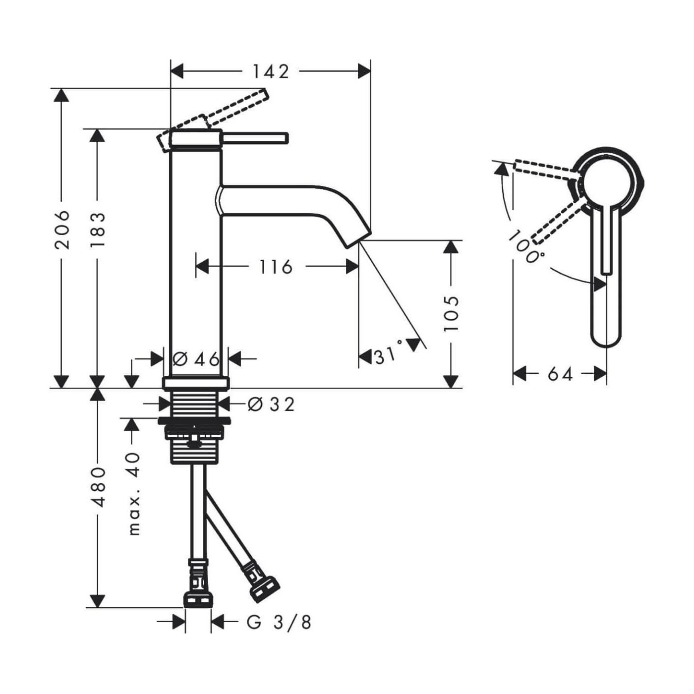 Bateria Umywalkowa Tecturis S Coolstart Chrom 73312000 Hansgrohe Bateria Umywalkowa Tecturis S Coolstart Chrom 73312000 Hansgrohe