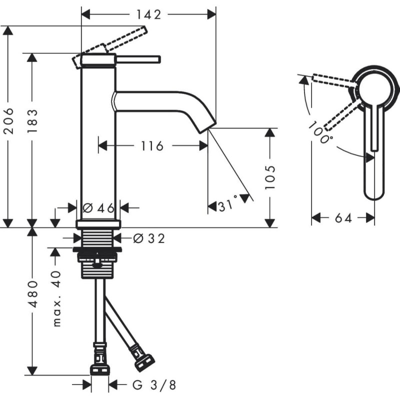 Bateria Umywalkowa Tecturis S Coolstart Chrom 73312000 Hansgrohe Bateria Umywalkowa Tecturis S Coolstart Chrom 73312000 Hansgrohe