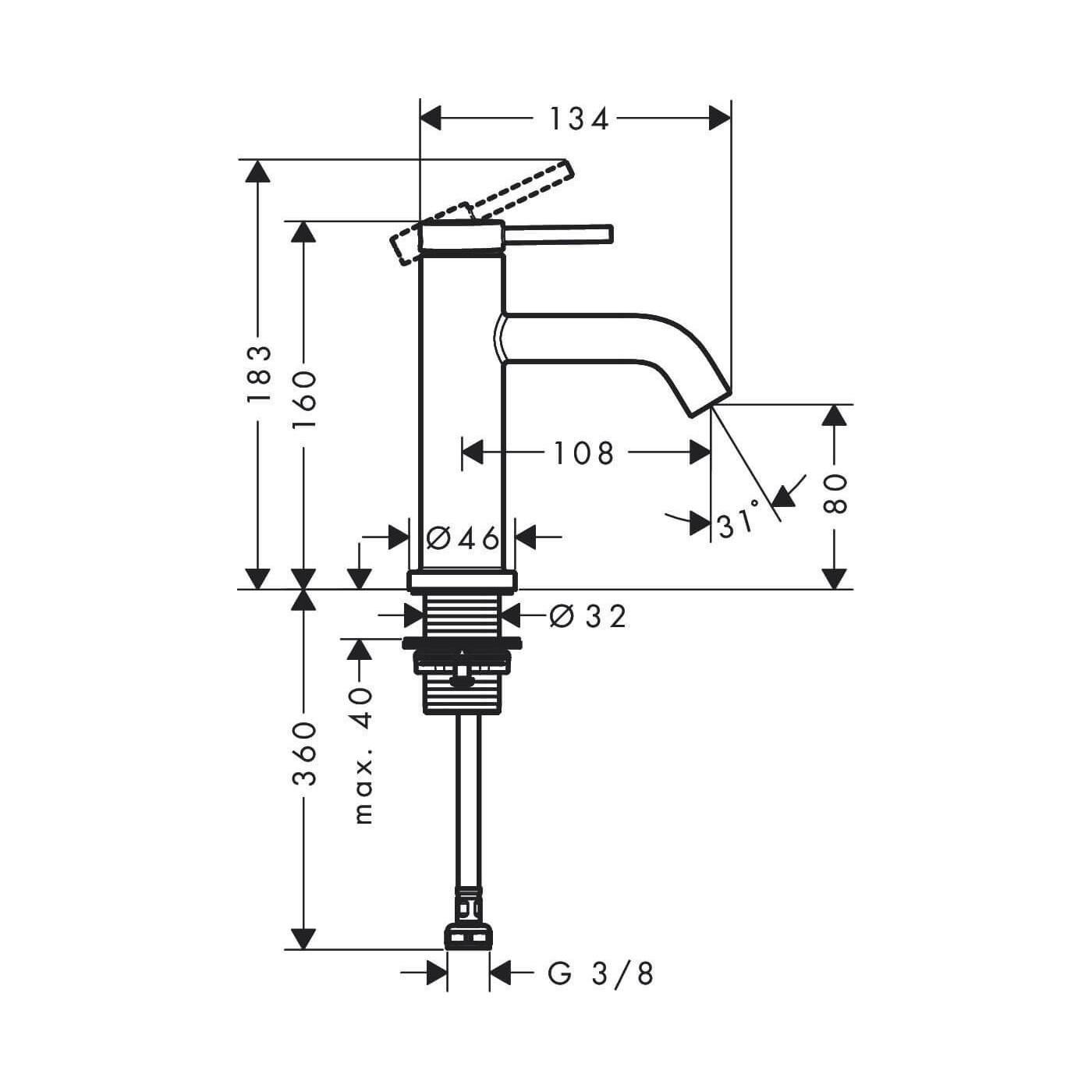 Bateria Umywalkowa Tecturis S Chrom 73313000 Hansgrohe Bateria Umywalkowa Tecturis S Chrom 73313000 Hansgrohe