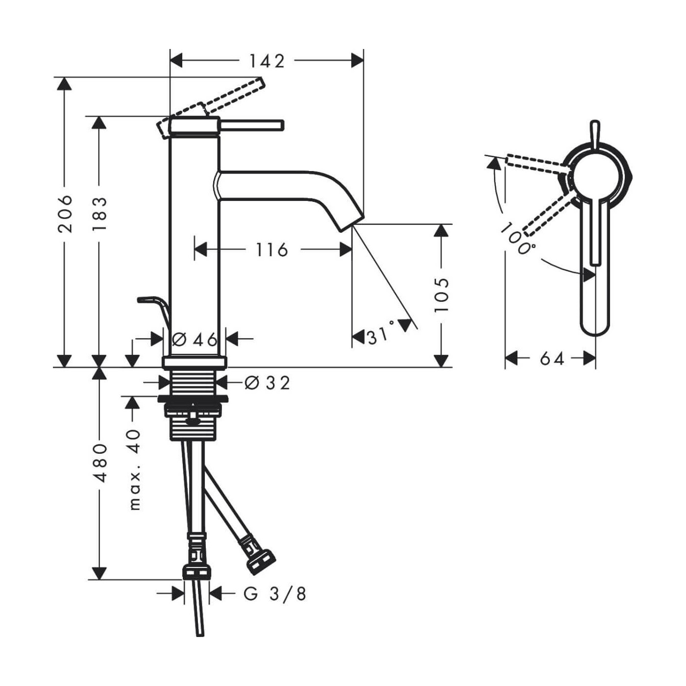 Bateria Umywalkowa Tecturis S Coolstart Chrom 73314000 Hansgrohe Bateria Umywalkowa Tecturis S Coolstart Chrom 73314000 Hansgrohe