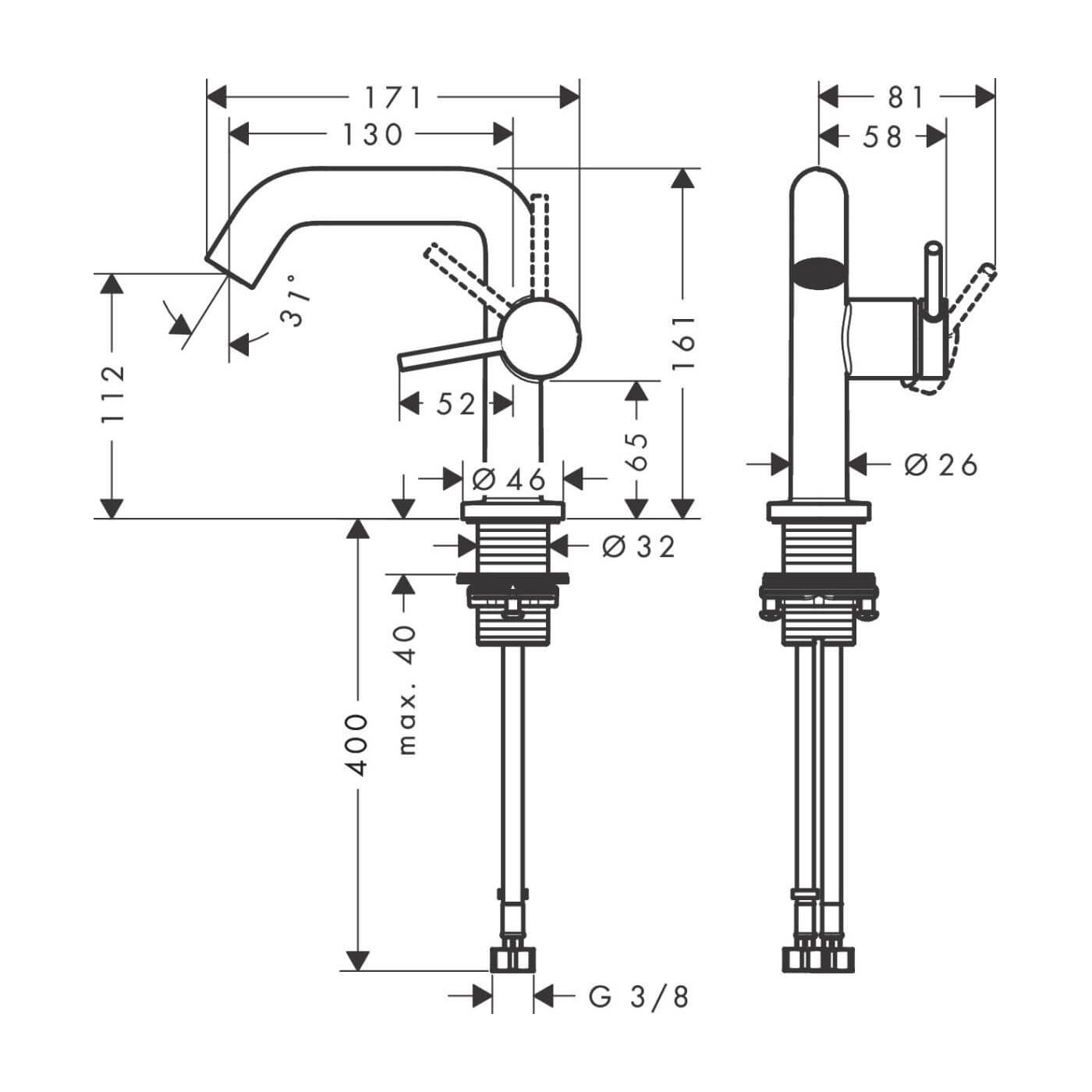 Bateria Umywalkowa Tecturis S Coolstart Chrom 73320000 Hansgrohe Bateria Umywalkowa Tecturis S Coolstart Chrom 73320000 Hansgrohe