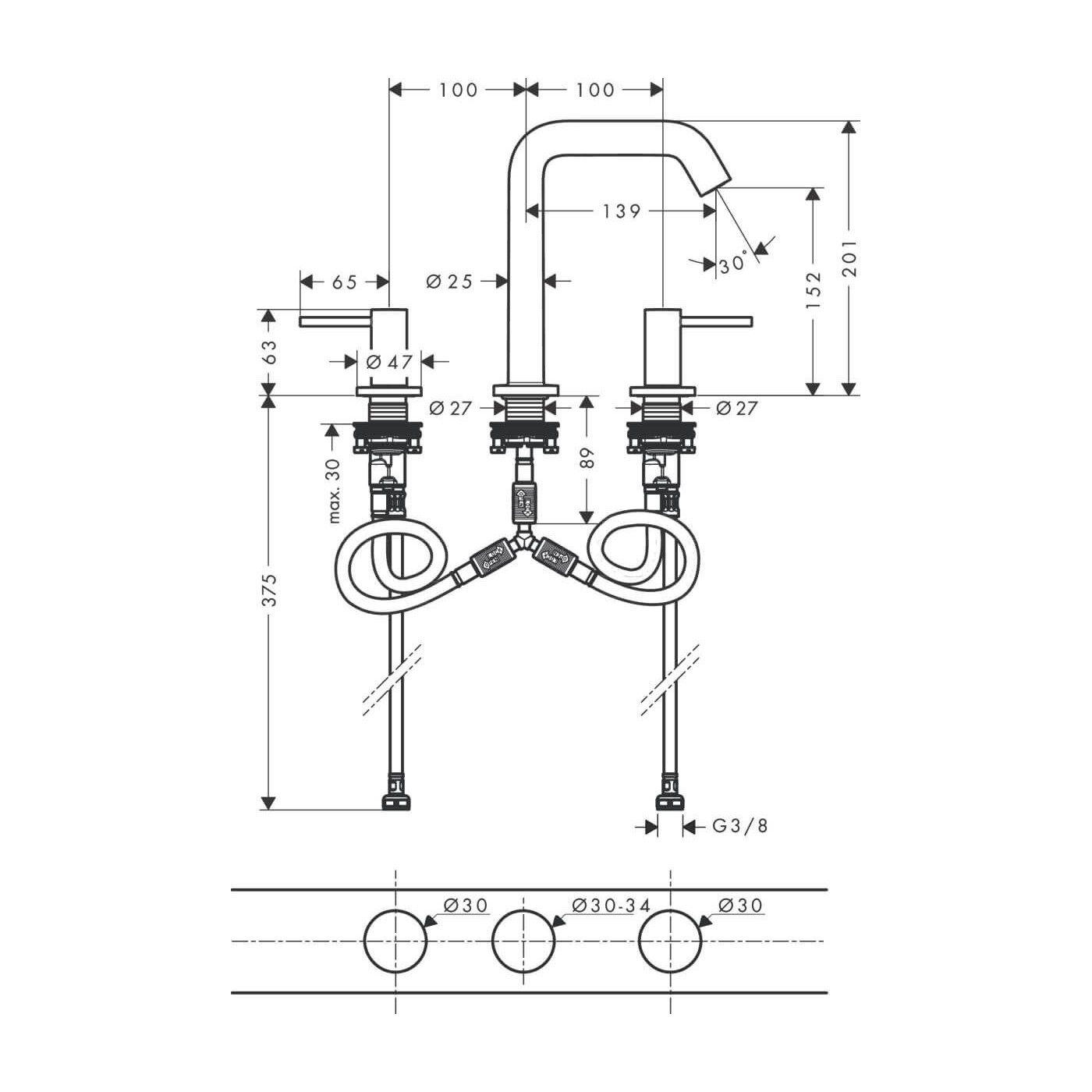 Bateria Umywalkowa Tecturis S Brąz Szczotkowany 73330140 Hansgrohe Bateria Umywalkowa Tecturis S Brąz Szczotkowany 73330140 Hansgrohe