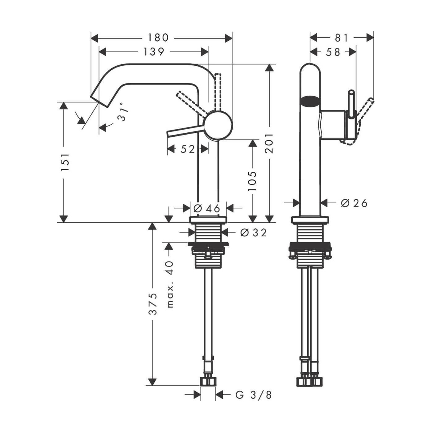 Bateria Umywalkowa Tecturis S Coolstart Biały Mat 73340700 Hansgrohe Bateria Umywalkowa Tecturis S Coolstart Biały Mat 73340700 Hansgrohe