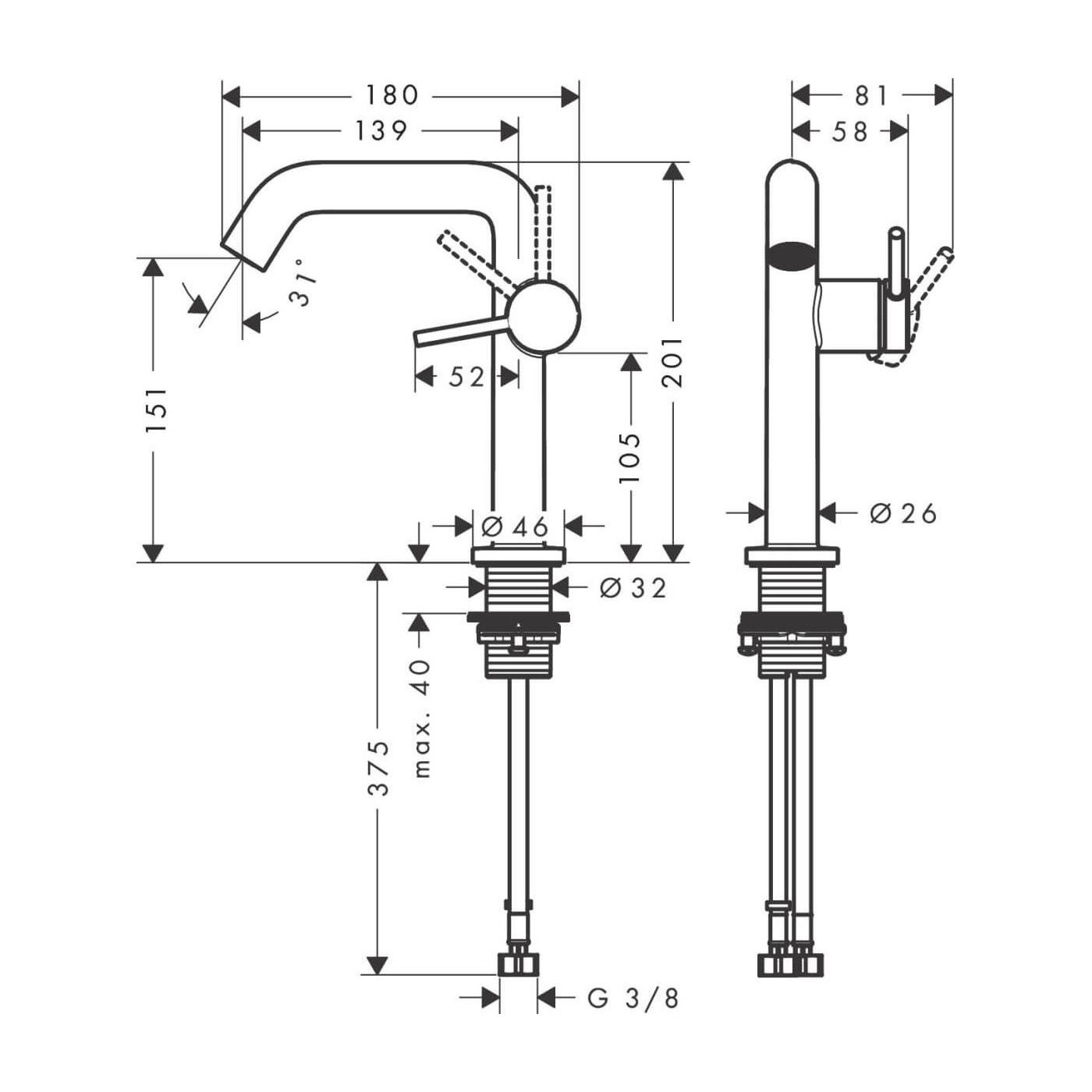 Bateria Umywalkowa Tecturis S Coolstart Czarny Mat 73341670 Hansgrohe Bateria Umywalkowa Tecturis S Coolstart Czarny Mat 73341670 Hansgrohe