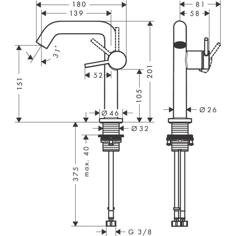 Bateria Umywalkowa Tecturis S Coolstart Czarny Mat 73341670 Hansgrohe Bateria Umywalkowa Tecturis S Coolstart Czarny Mat 73341670 Hansgrohe
