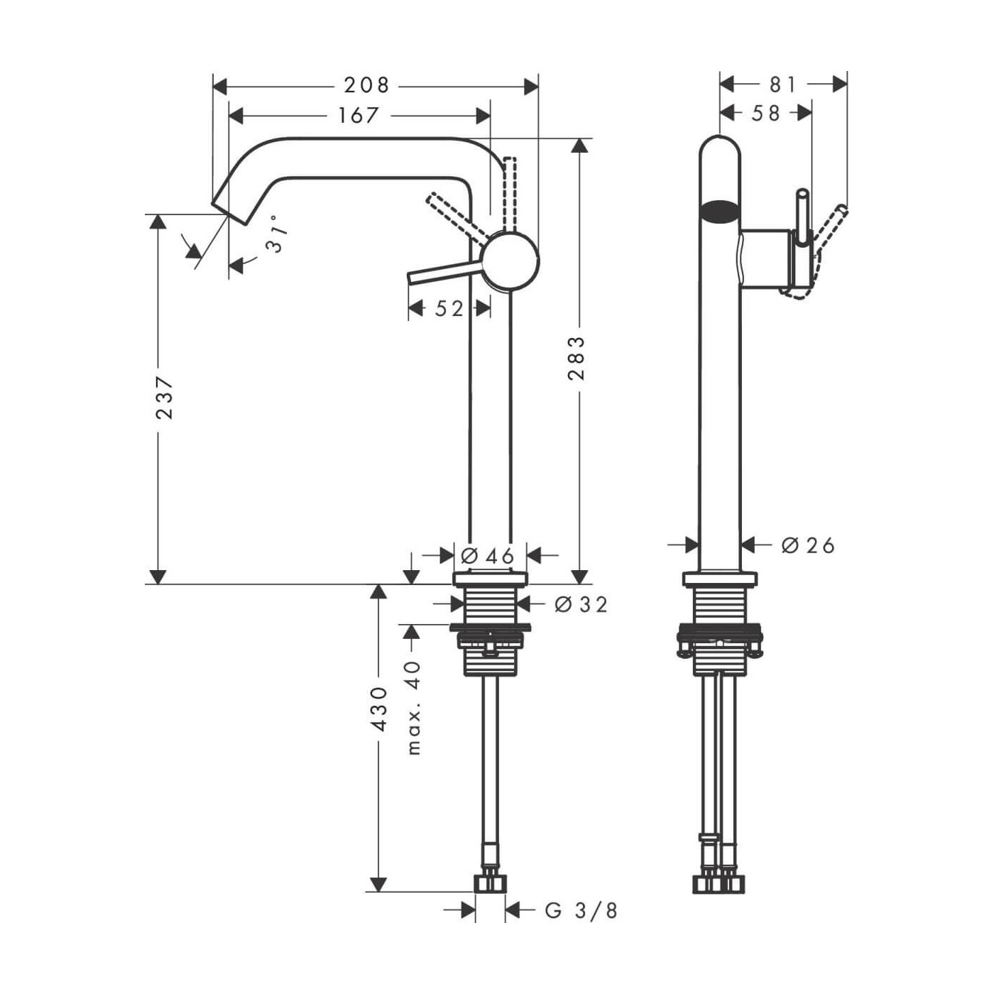 Bateria Umywalkowa Tecturis S Coolstart Biały Mat 73370700 Hansgrohe Bateria Umywalkowa Tecturis S Coolstart Biały Mat 73370700 Hansgrohe