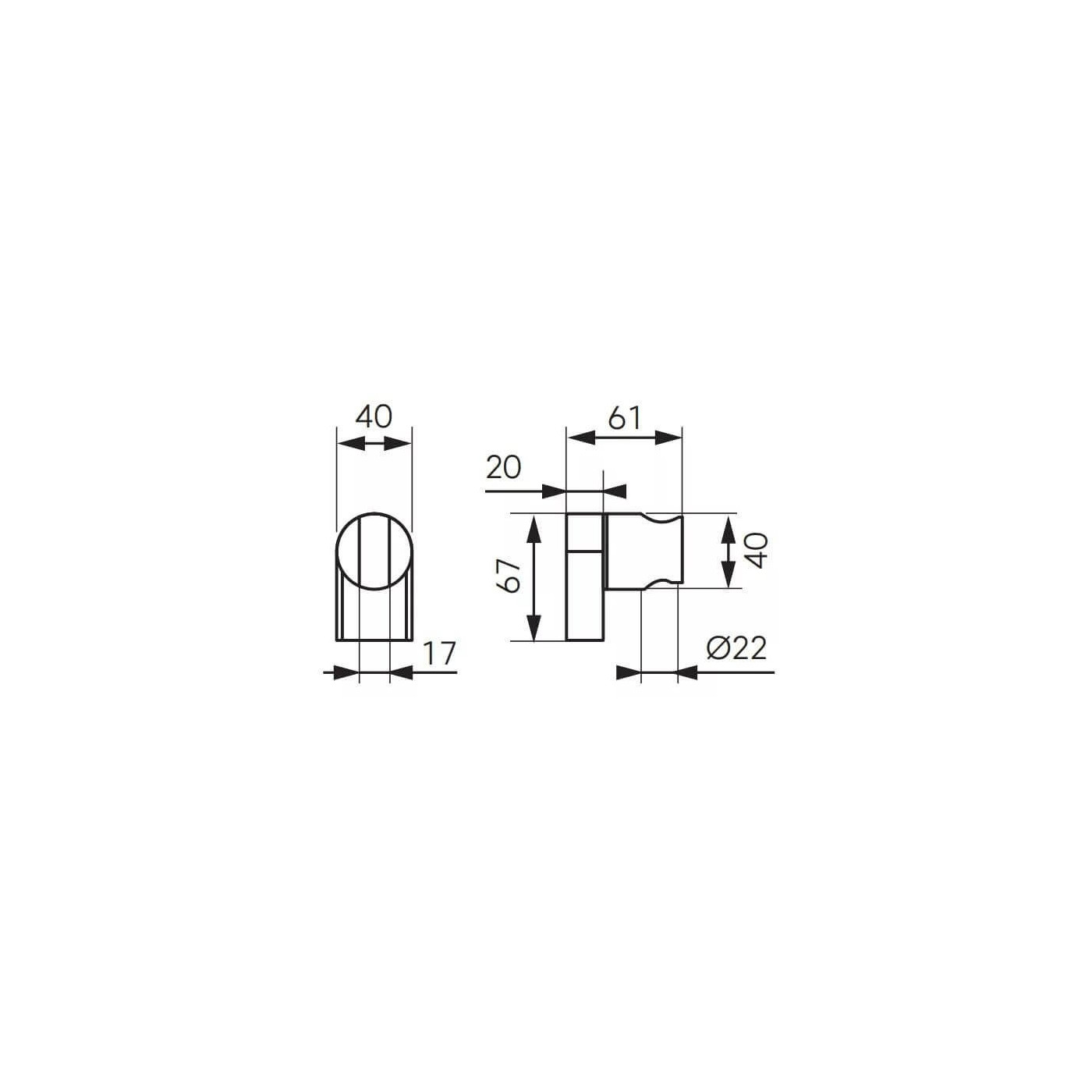 Uchwyt Natryskowy Punktowy Inula Czarny FD8-703-22 F-design Uchwyt Natryskowy Punktowy Inula Czarny FD8-703-22 F-design