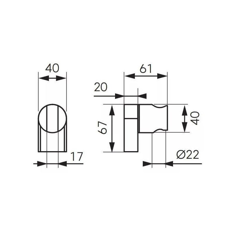 Uchwyt Natryskowy Punktowy Inula Czarny FD8-703-22 F-design Uchwyt Natryskowy Punktowy Inula Czarny FD8-703-22 F-design