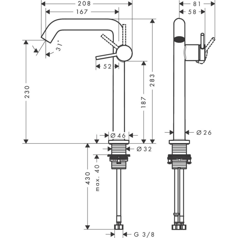 Bateria Umywalkowa Tecturis S Coolstart Biały Mat 73372700 Hansgrohe Bateria Umywalkowa Tecturis S Coolstart Biały Mat 73372700 Hansgrohe