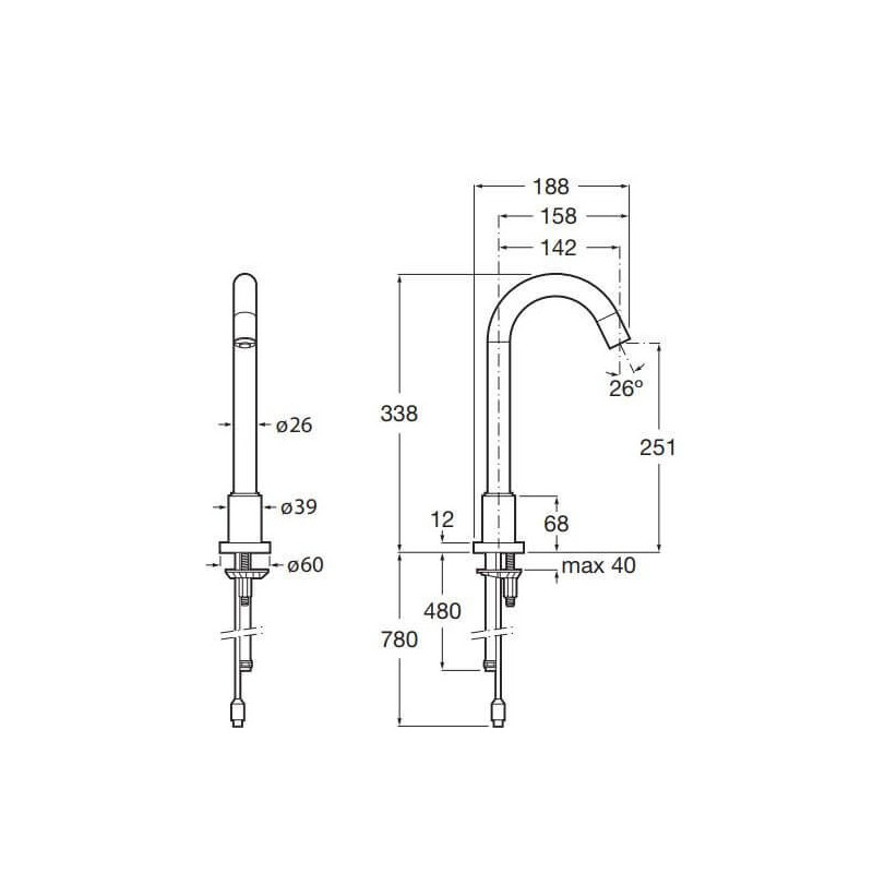 Bateria Umywalkowa Elektroniczna Loft Chrom Wysoka A5A3143C00 Roca Bateria Umywalkowa Elektroniczna Loft Chrom Wysoka A5A3143C00 Roca