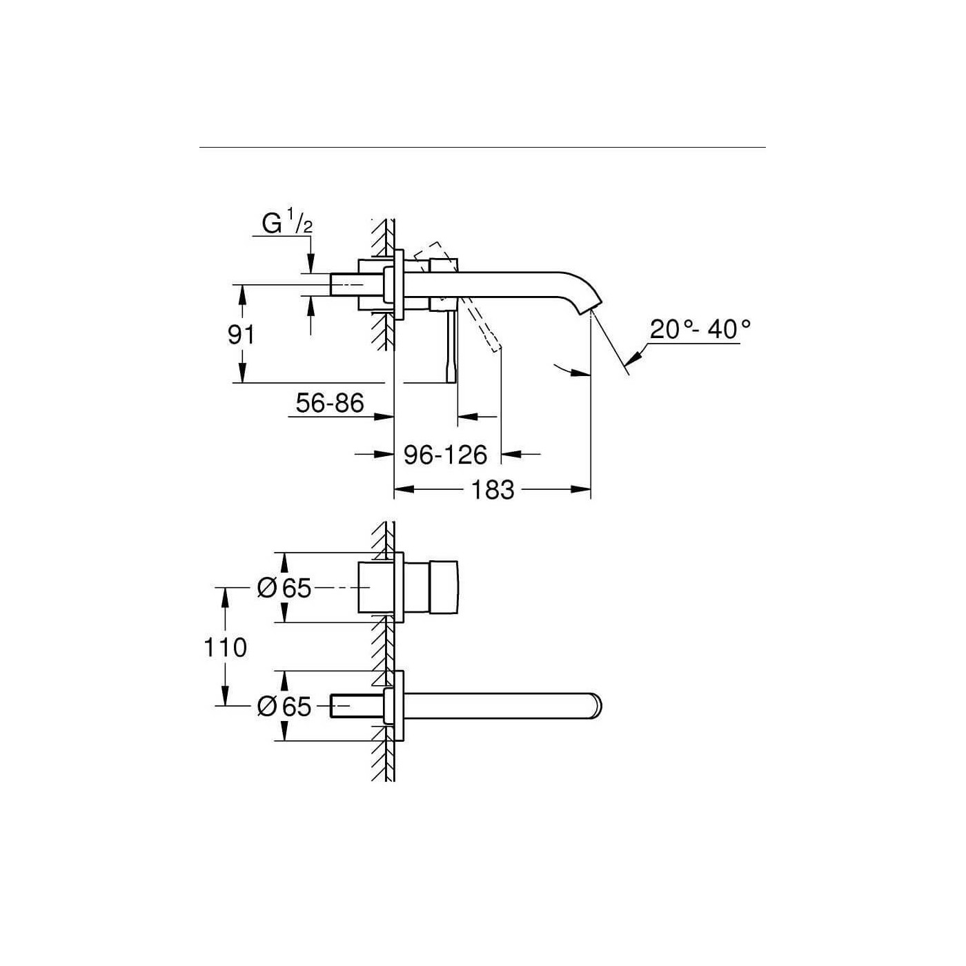 Bateria Umywalkowa Podtynkowa Essence Rozmiar M 29192DC1 Grohe Bateria Umywalkowa Podtynkowa Essence Rozmiar M 29192DC1 Grohe