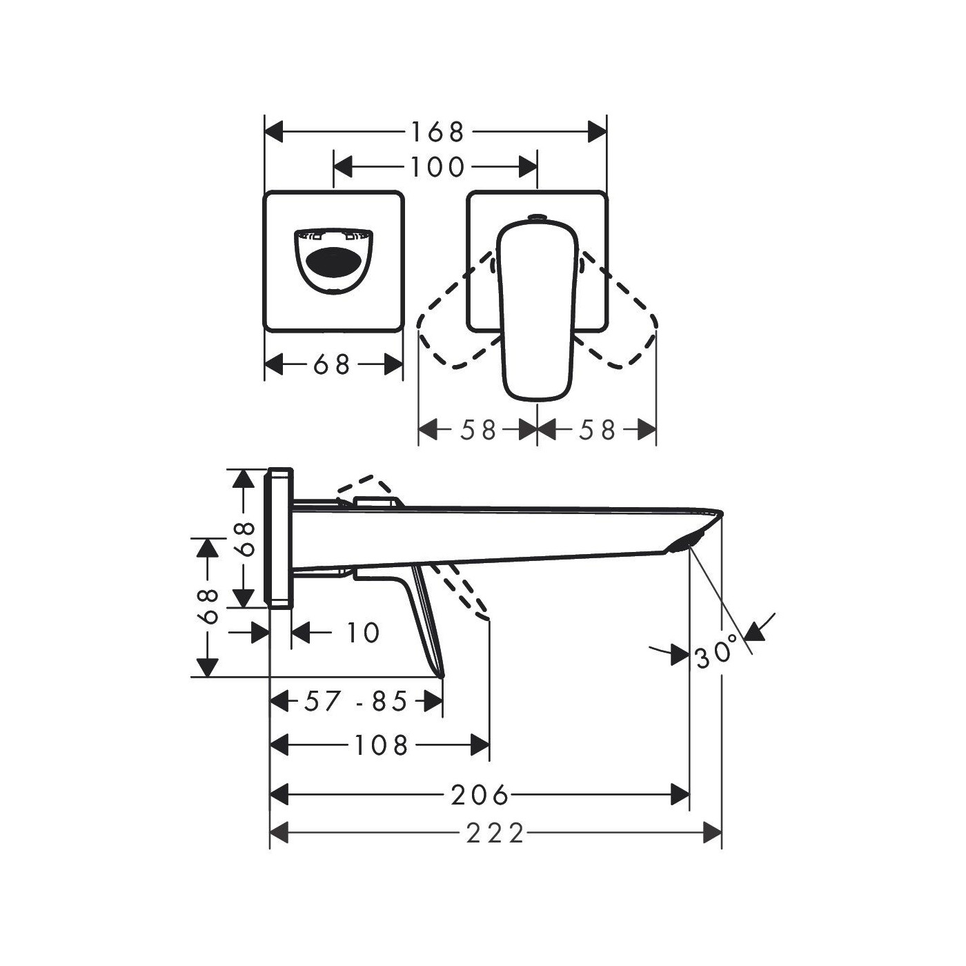 Podtynkowa Bateria Umywalkowa Z Wylewką 20,6 cm Logis Czarny Mat 71256670 Hansgrohe Podtynkowa Bateria Umywalkowa Z Wylewką 20,6 cm Logis Czarny Mat 71256670 Hansgrohe