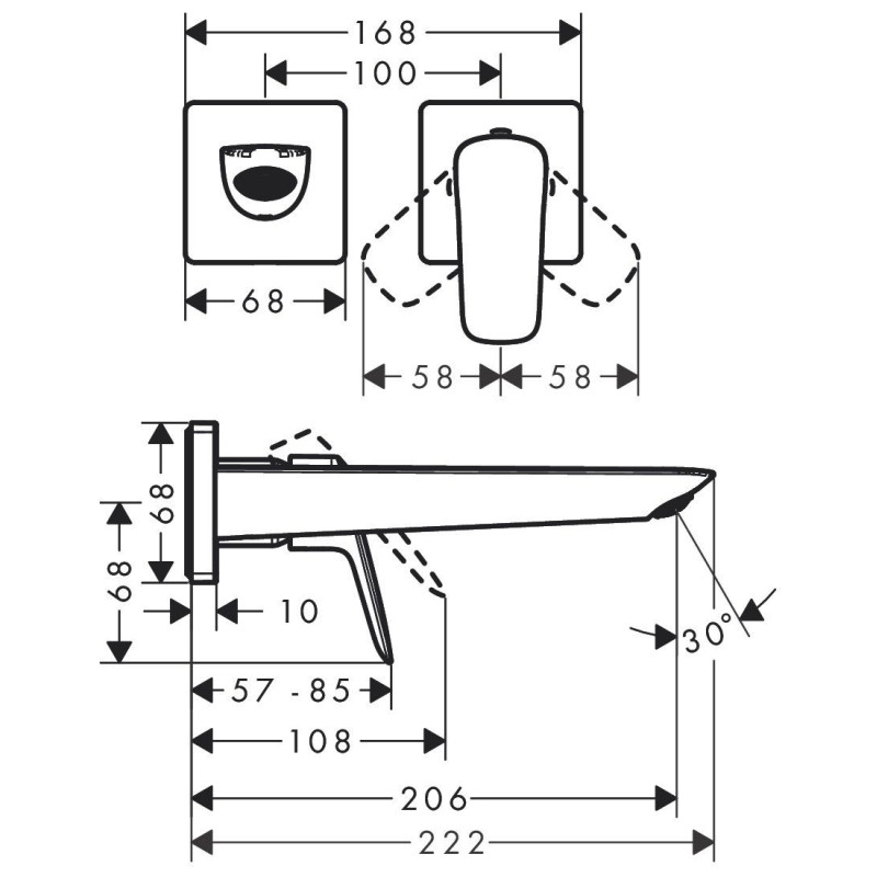Podtynkowa Bateria Umywalkowa Z Wylewką 20,6 cm Logis Czarny Mat 71256670 Hansgrohe Podtynkowa Bateria Umywalkowa Z Wylewką 20,6 cm Logis Czarny Mat 71256670 Hansgrohe
