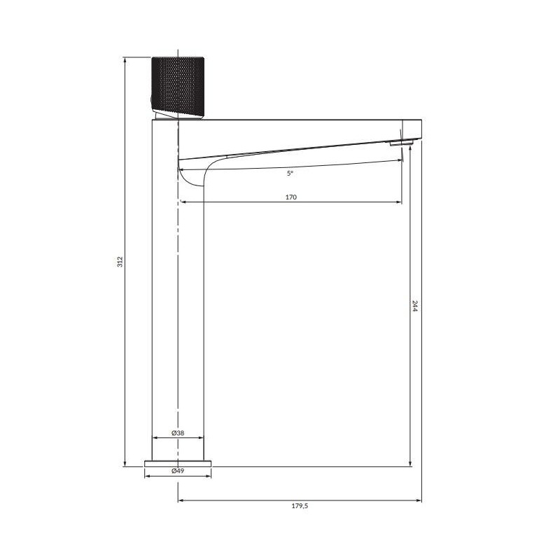 Bateria Umywalkowa Contour Miedź Szczotkowana CT8012CPB Omnires Bateria Umywalkowa Contour Miedź Szczotkowana CT8012CPB Omnires