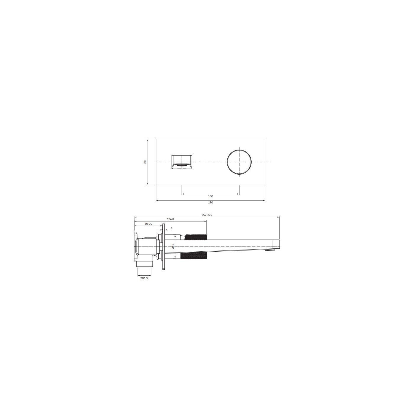Bateria Umywalkowa Podtynkowa Contour Miedź Szczotkowana CT8015CPB Omnires Bateria Umywalkowa Podtynkowa Contour Miedź Szczotkowana CT8015CPB Omnires