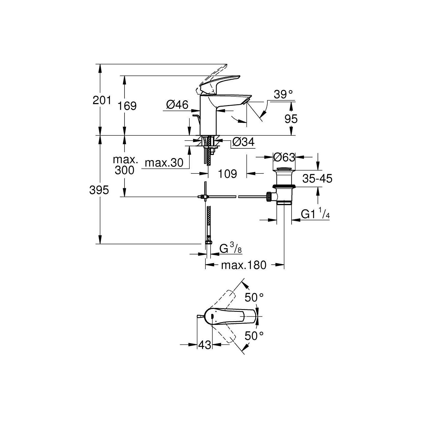 Bateria Umywalkowa Eurosmart S Black Matte 324672433 Grohe Bateria Umywalkowa Eurosmart S Black Matte 324672433 Grohe