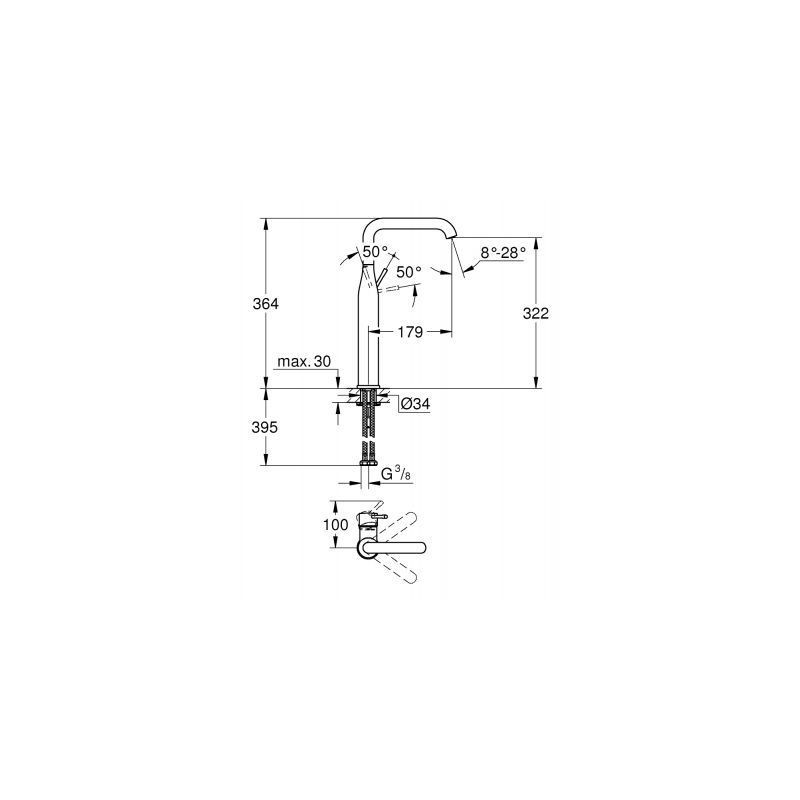 Bateria Umywalkowa XL Essence Cool Sunrise 32901GL1 Grohe Bateria Umywalkowa XL Essence Cool Sunrise 32901GL1 Grohe