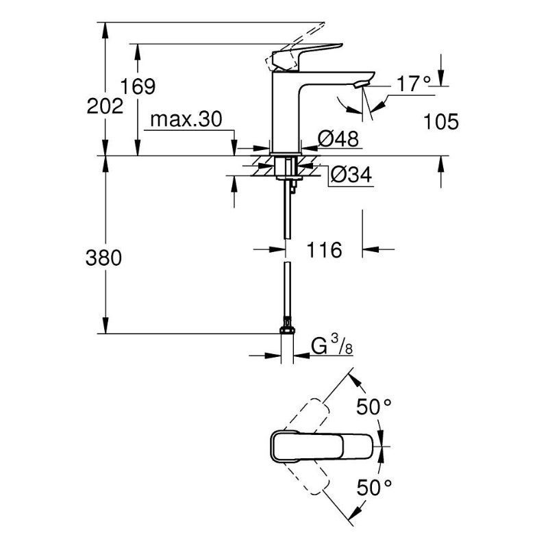 Bateria Umywalkowa Rozmiar M Cubeo 1017550000 Grohe Bateria Umywalkowa Rozmiar M Cubeo 1017550000 Grohe