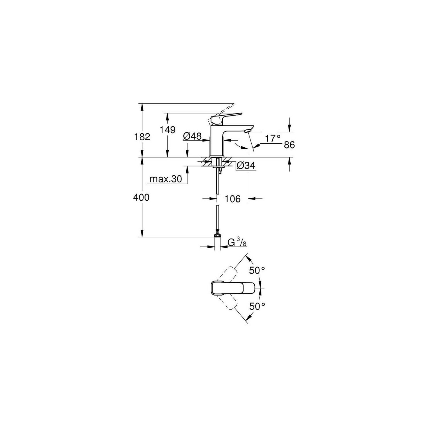 Bateria Umywalkowa Rozmiar S Cubeo Matte Black 1016992430 Grohe Bateria Umywalkowa Rozmiar S Cubeo Matte Black 1016992430 Grohe
